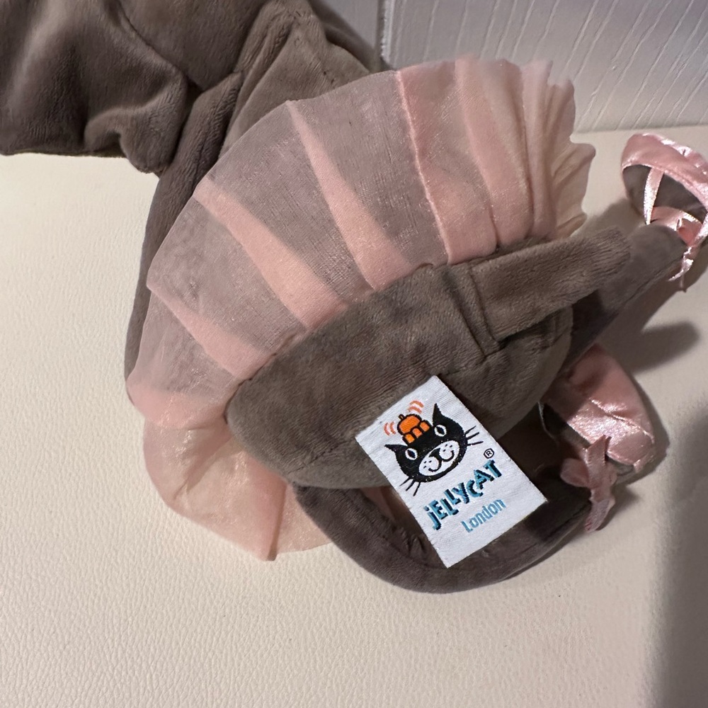 Jellycat Gray Elephant Plush with Pink Tutu and Satin Slippers - Picture 3 of 3